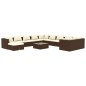 vidaXL Set muebles de jardín 12 pzas y cojines ratán sintético marrón vidaXL Set muebles de jardín 12 pzas y cojines ratán sintético marrón