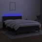 vidaXL Cama box spring colchón y luces LED tela negro 140x190 cm vidaXL Cama box spring colchón y luces LED tela negro 140x190 cm