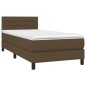 vidaXL Cama box spring colchón y luces LED tela marrón oscuro 90x200cm vidaXL Cama box spring colchón y luces LED tela marrón oscuro 90x200cm