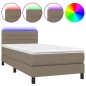 vidaXL Cama box spring colchón y luces LED gris taupe 80x200 cm vidaXL Cama box spring colchón y luces LED gris taupe 80x200 cm