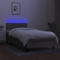 vidaXL Cama box spring colchón y luces LED gris taupe 80x200 cm vidaXL Cama box spring colchón y luces LED gris taupe 80x200 cm