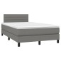 vidaXL Cama box spring con colchón y LED tela gris oscuro 120x200 cm vidaXL Cama box spring con colchón y LED tela gris oscuro 120x200 cm