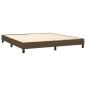 vidaXL Cama box spring colchón luces LED tela marrón oscuro 160x200cm vidaXL Cama box spring colchón luces LED tela marrón oscuro 160x200cm