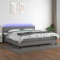 vidaXL Cama box spring colchón y luces LED tela gris claro 200x200 cm vidaXL Cama box spring colchón y luces LED tela gris claro 200x200 cm