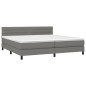 vidaXL Cama box spring colchón y luces LED tela gris claro 200x200 cm vidaXL Cama box spring colchón y luces LED tela gris claro 200x200 cm