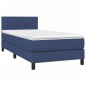 vidaXL Cama box spring colchón y luces LED tela azul 90x190 cm vidaXL Cama box spring colchón y luces LED tela azul 90x190 cm