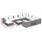 vidaXL Set muebles de jardín 12 pzas y cojines ratán sintético marrón