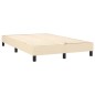vidaXL Cama box spring con colchón y LED tela crema 120x200 cm