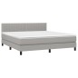 vidaXL Cama box spring colchón y luces LED tela gris claro 180x200 cm vidaXL Cama box spring colchón y luces LED tela gris claro 180x200 cm