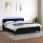 vidaXL Cama box spring colchón y luces LED tela negro 160x200 cm vidaXL Cama box spring colchón y luces LED tela negro 160x200 cm