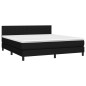 vidaXL Cama box spring colchón y luces LED tela negro 160x200 cm vidaXL Cama box spring colchón y luces LED tela negro 160x200 cm