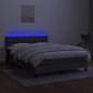 vidaXL Cama box spring colchón y luces LED tela gris oscuro 140x190 cm vidaXL Cama box spring colchón y luces LED tela gris oscuro 140x190 cm