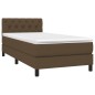 vidaXL Cama box spring colchón y luces LED tela marrón oscuro 80x200cm vidaXL Cama box spring colchón y luces LED tela marrón oscuro 80x200cm