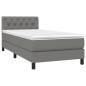 vidaXL Cama box spring colchón y luces LED tela gris oscuro 80x200 cm vidaXL Cama box spring colchón y luces LED tela gris oscuro 80x200 cm