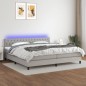 vidaXL Cama box spring con colchón tela y LED gris claro 200x200 cm vidaXL Cama box spring con colchón tela y LED gris claro 200x200 cm