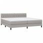 vidaXL Cama box spring con colchón tela y LED gris claro 200x200 cm vidaXL Cama box spring con colchón tela y LED gris claro 200x200 cm
