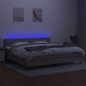 vidaXL Cama box spring con colchón tela y LED gris claro 200x200 cm vidaXL Cama box spring con colchón tela y LED gris claro 200x200 cm