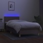 vidaXL Cama box spring colchón y luces LED gris taupe 80x200 cm vidaXL Cama box spring colchón y luces LED gris taupe 80x200 cm