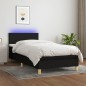 vidaXL Cama box spring colchón y luces LED tela negro 80x200 cm vidaXL Cama box spring colchón y luces LED tela negro 80x200 cm
