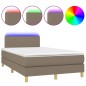 vidaXL Cama box spring con colchón y LED tela gris taupe 120x200 cm vidaXL Cama box spring con colchón y LED tela gris taupe 120x200 cm