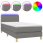 vidaXL Cama box spring con colchón y LED tela gris oscuro 90x190 cm vidaXL Cama box spring con colchón y LED tela gris oscuro 90x190 cm