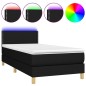 vidaXL Cama box spring con colchón LED tela negro 100x200 cm vidaXL Cama box spring con colchón LED tela negro 100x200 cm