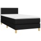 vidaXL Cama box spring con colchón LED tela negro 100x200 cm vidaXL Cama box spring con colchón LED tela negro 100x200 cm