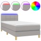 vidaXL Cama box spring con colchón tela y LED gris claro 80x200 cm vidaXL Cama box spring con colchón tela y LED gris claro 80x200 cm