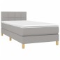 vidaXL Cama box spring con colchón tela y LED gris claro 80x200 cm vidaXL Cama box spring con colchón tela y LED gris claro 80x200 cm