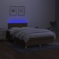 vidaXL Cama box spring con colchón y LED tela marrón oscuro 120x200 cm vidaXL Cama box spring con colchón y LED tela marrón oscuro 120x200 cm