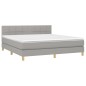 vidaXL Cama box spring con colchón tela y LED gris claro 160x200 cm vidaXL Cama box spring con colchón tela y LED gris claro 160x200 cm