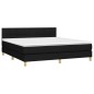 vidaXL Cama box spring con colchón LED tela negro 160x200 cm vidaXL Cama box spring con colchón LED tela negro 160x200 cm
