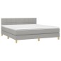 vidaXL Cama box spring con colchón tela y LED gris claro 180x200 cm vidaXL Cama box spring con colchón tela y LED gris claro 180x200 cm
