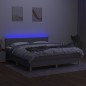 vidaXL Cama box spring con colchón tela y LED gris claro 180x200 cm vidaXL Cama box spring con colchón tela y LED gris claro 180x200 cm