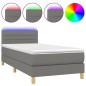 vidaXL Cama box spring con colchón y LED tela gris oscuro 80x200 cm