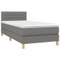 vidaXL Cama box spring con colchón y LED tela gris oscuro 80x200 cm