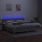 vidaXL Cama box spring con colchón tela y LED gris claro 200x200 cm vidaXL Cama box spring con colchón tela y LED gris claro 200x200 cm