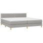 vidaXL Cama box spring con colchón tela y LED gris claro 200x200 cm vidaXL Cama box spring con colchón tela y LED gris claro 200x200 cm