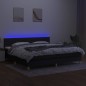 vidaXL Cama box spring con colchón LED tela negro 200x200 cm vidaXL Cama box spring con colchón LED tela negro 200x200 cm