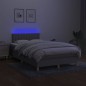 vidaXL Cama box spring con colchón tela y LED gris claro 120x200 cm vidaXL Cama box spring con colchón tela y LED gris claro 120x200 cm