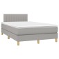 vidaXL Cama box spring con colchón tela y LED gris claro 120x200 cm vidaXL Cama box spring con colchón tela y LED gris claro 120x200 cm