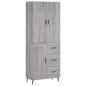 vidaXL Aparador alto madera contrachapada gris sonoma 69,5x34x180 cm vidaXL Aparador alto madera contrachapada gris sonoma 69,5x34x180 cm