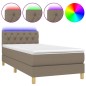 vidaXL Cama box spring con colchón LED tela gris taupe 80x200 cm vidaXL Cama box spring con colchón LED tela gris taupe 80x200 cm
