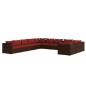 vidaXL Set muebles de jardín 11 piezas cojines ratán sintético marrón vidaXL Set muebles de jardín 11 piezas cojines ratán sintético marrón