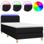 vidaXL Cama box spring con colchón LED tela negro 80x200 cm vidaXL Cama box spring con colchón LED tela negro 80x200 cm