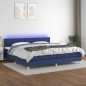 vidaXL Cama box spring con colchón y LED tela azul 200x200 cm vidaXL Cama box spring con colchón y LED tela azul 200x200 cm