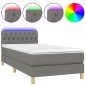 vidaXL Cama box spring con colchón y LED tela gris oscuro 90x190 cm vidaXL Cama box spring con colchón y LED tela gris oscuro 90x190 cm