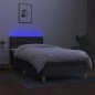 vidaXL Cama box spring con colchón y LED tela gris oscuro 90x190 cm vidaXL Cama box spring con colchón y LED tela gris oscuro 90x190 cm