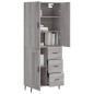 vidaXL Aparador alto madera contrachapada gris sonoma 69,5x34x180 cm vidaXL Aparador alto madera contrachapada gris sonoma 69,5x34x180 cm