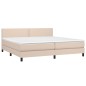 vidaXL Cama box spring colchón LED cuero sintético capuchino 200x200cm vidaXL Cama box spring colchón LED cuero sintético capuchino 200x200cm